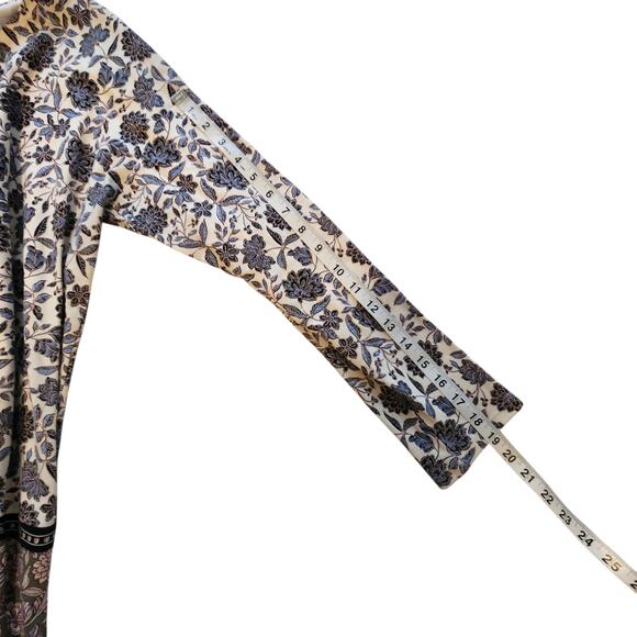 J. Jill Simply Supima Crew Neck Tunic Top size medium Floral, long sleeve - Picture 7 of 8